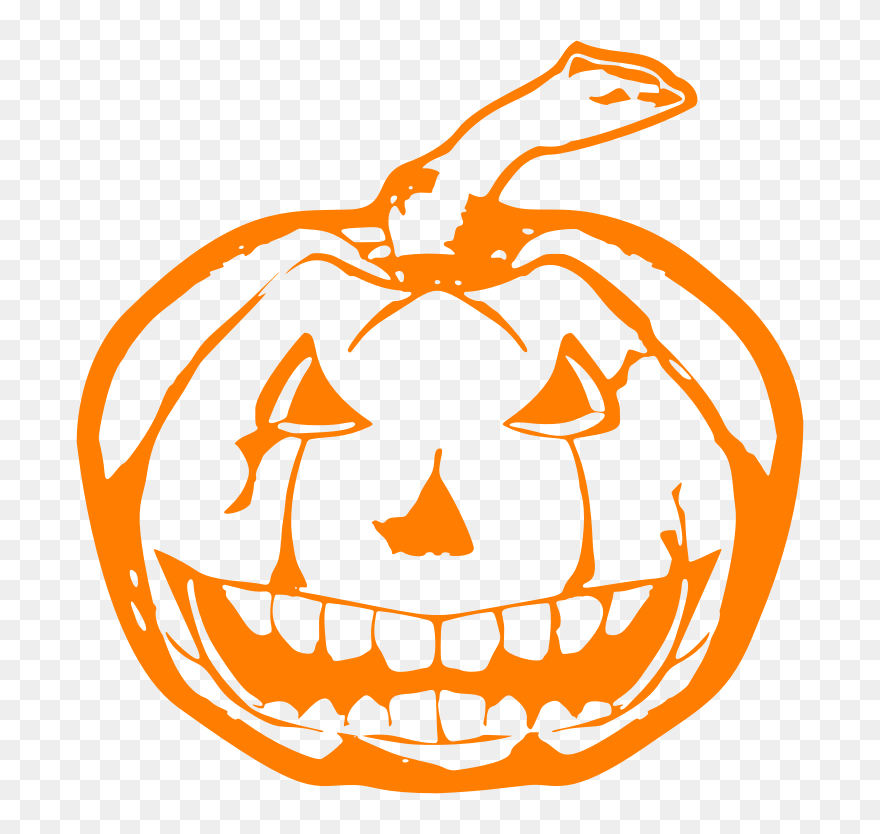 Clipart Pumpkin Line - Halloween Graphics Png Transparent Png