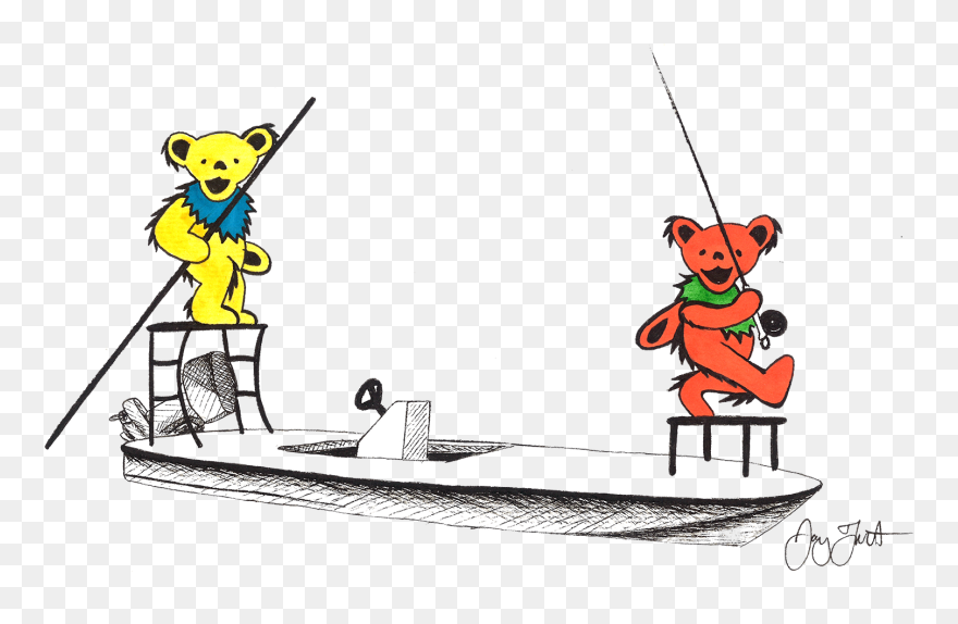 Grateful And Inspiration Jaybo - Grateful Dead Bear Fishing Clipart