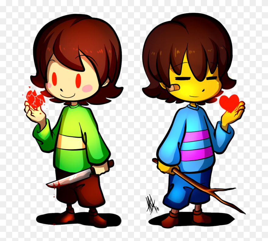 Drawing Clipart Show And Tell - Draw Frisk And Chara - Png Download