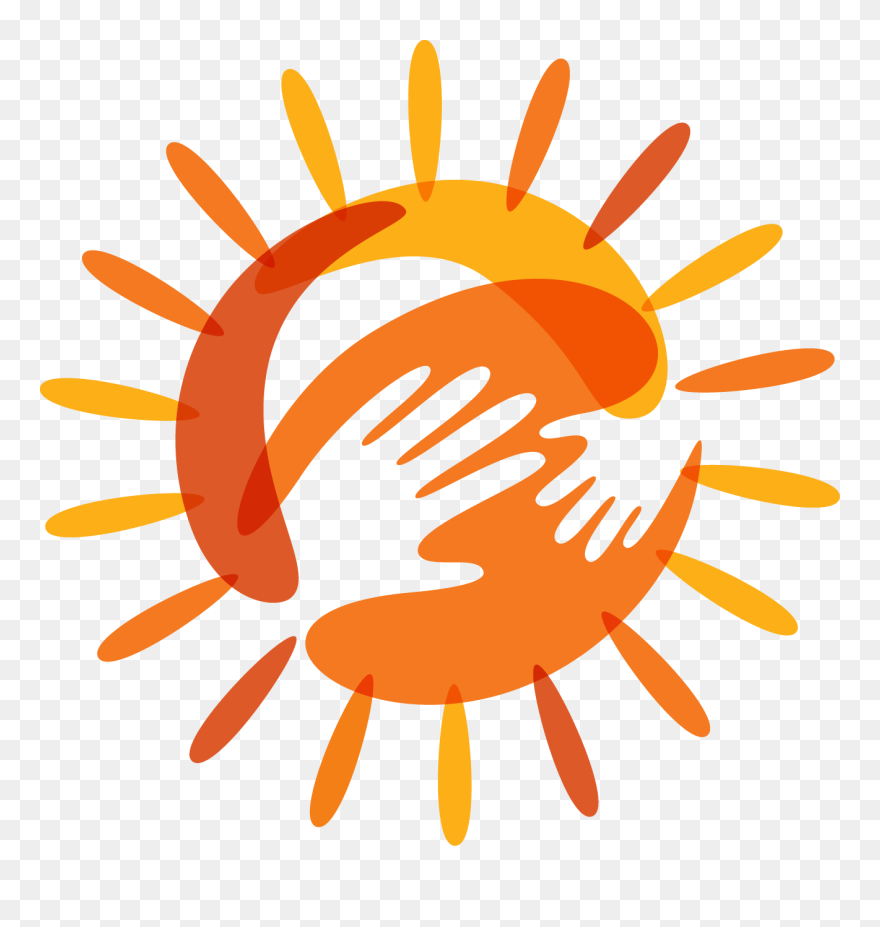 Logo With Hands And Sun Clipart
