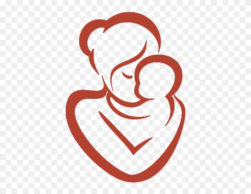 Outline Mom And Baby Tattoos Clipart