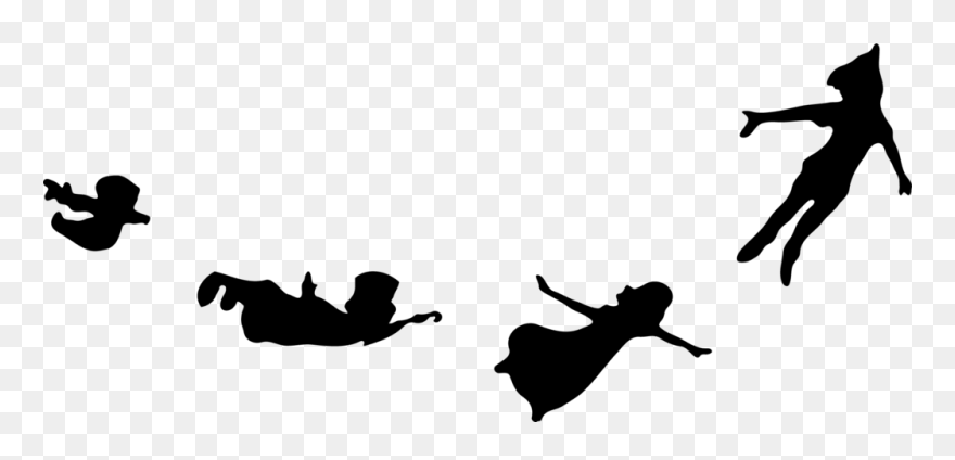 Peeter Paan Peter Pan Tinker Bell Youtube Silhouette - Silhouette Peter Pan Clipart - Png Download