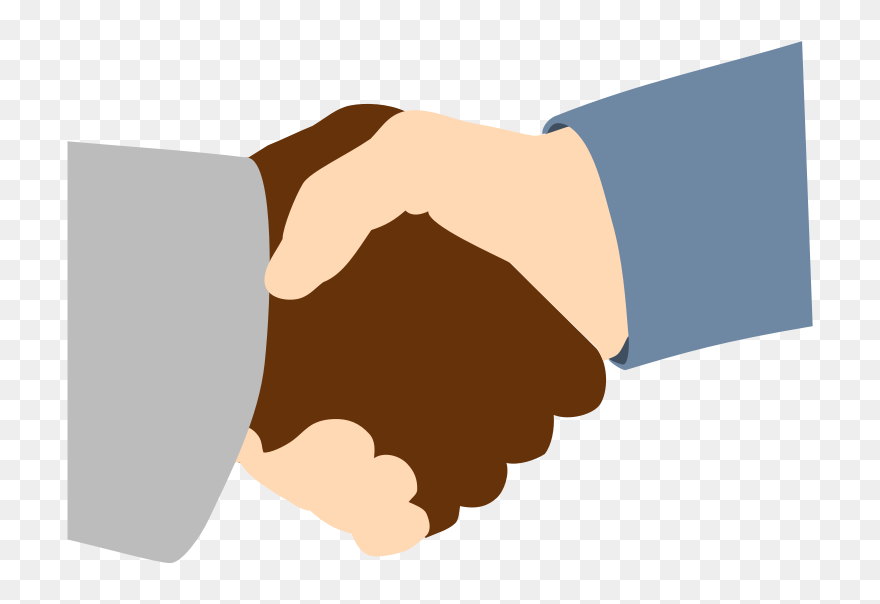 Black And White Hands Shaking Clipart - Png Download