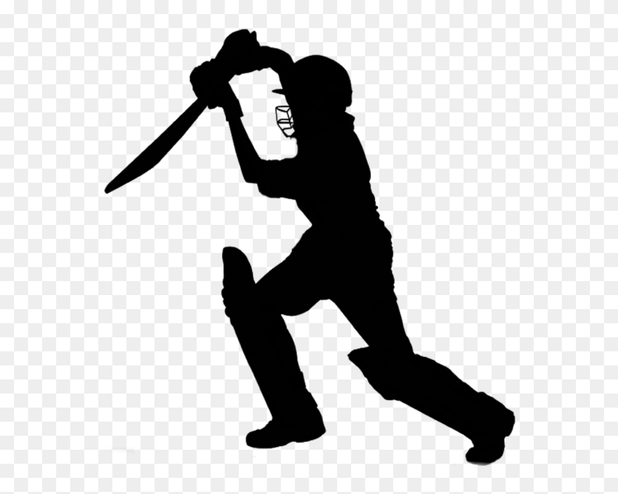 Cricket Png - Black And White Cricket Player Clipart