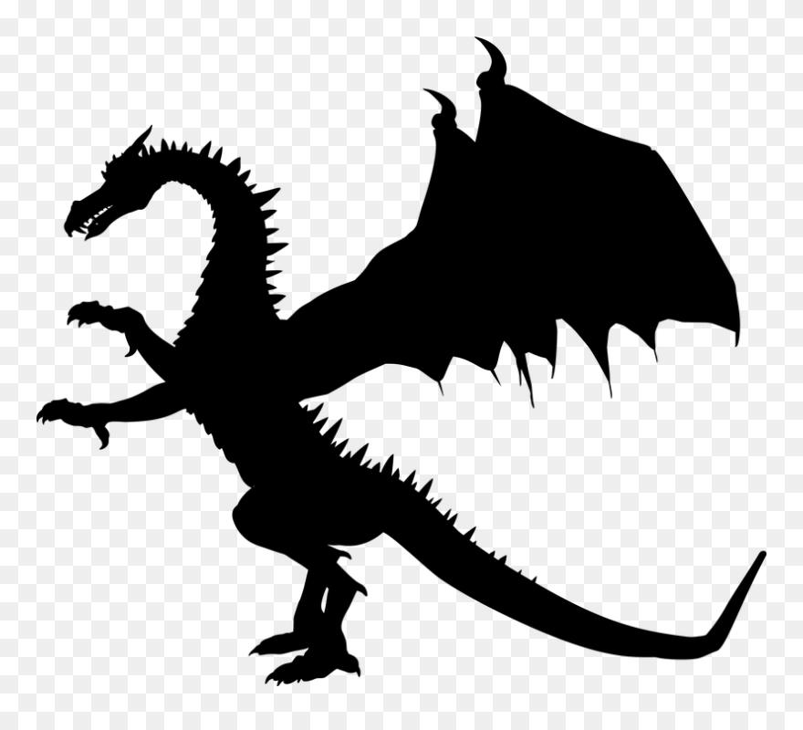 Black And White Mythical Creatures Clipart - Png Download