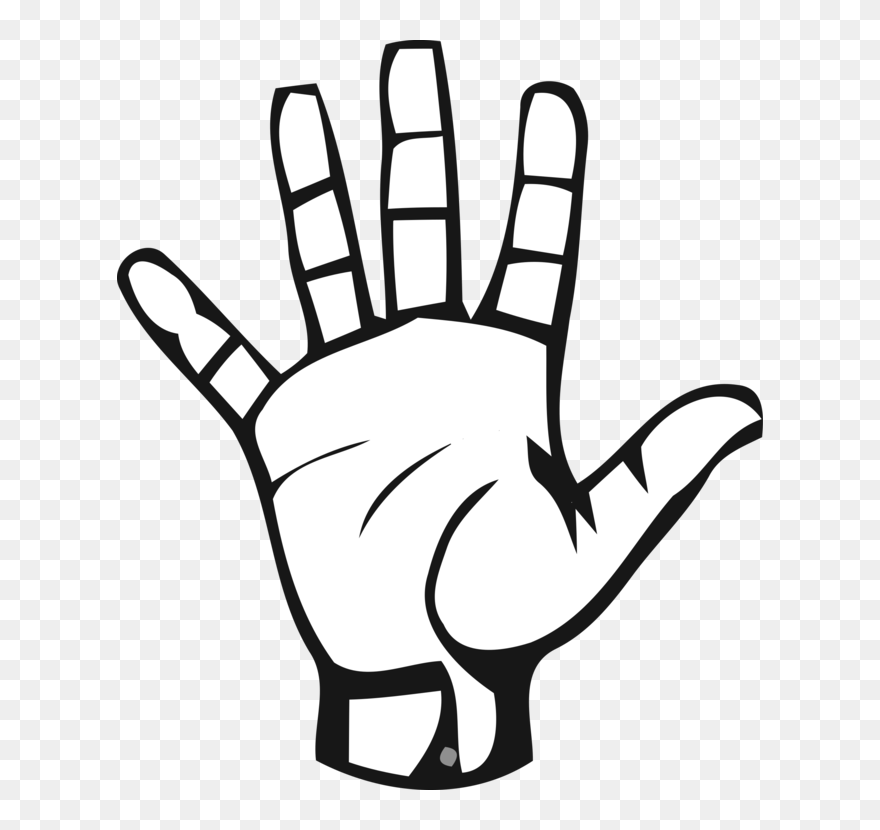 Line Art,head,thumb - Sign Language Number 5 Clipart