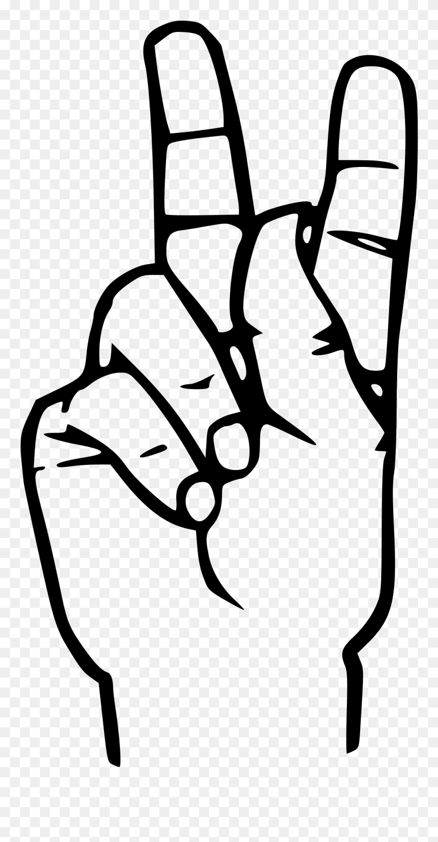 Sign Language Letter K Clipart