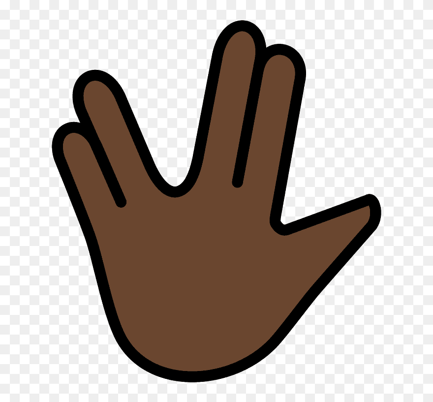 Vulcan Salute Emoji Clipart - Sign - Png Download