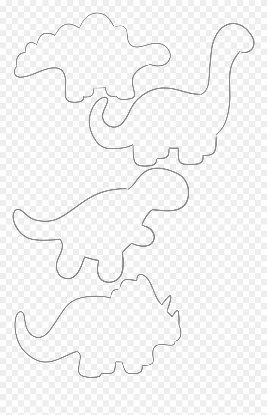 Stegosaurus Clipart Outline - Felt Dinosaur Pattern - Png Download