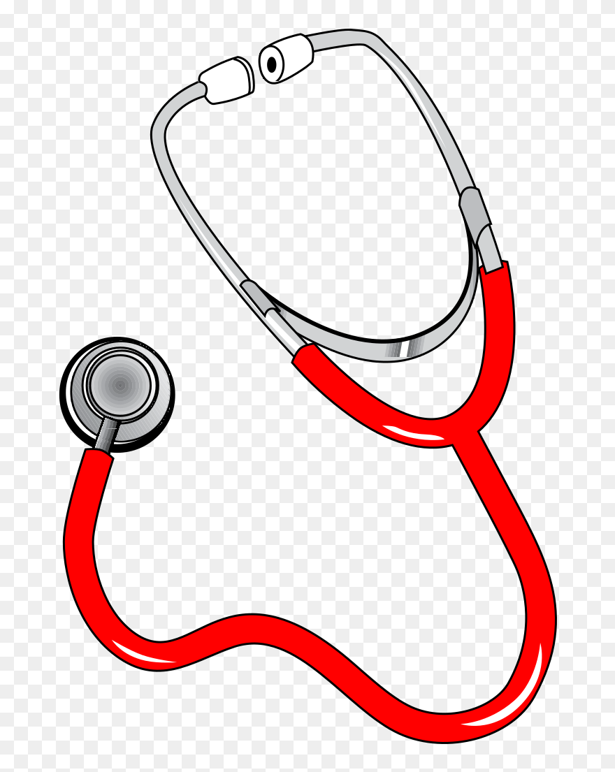 Red Stethoscope Svg Clip Arts - Stethoscope Drawing With Parts - Png Download