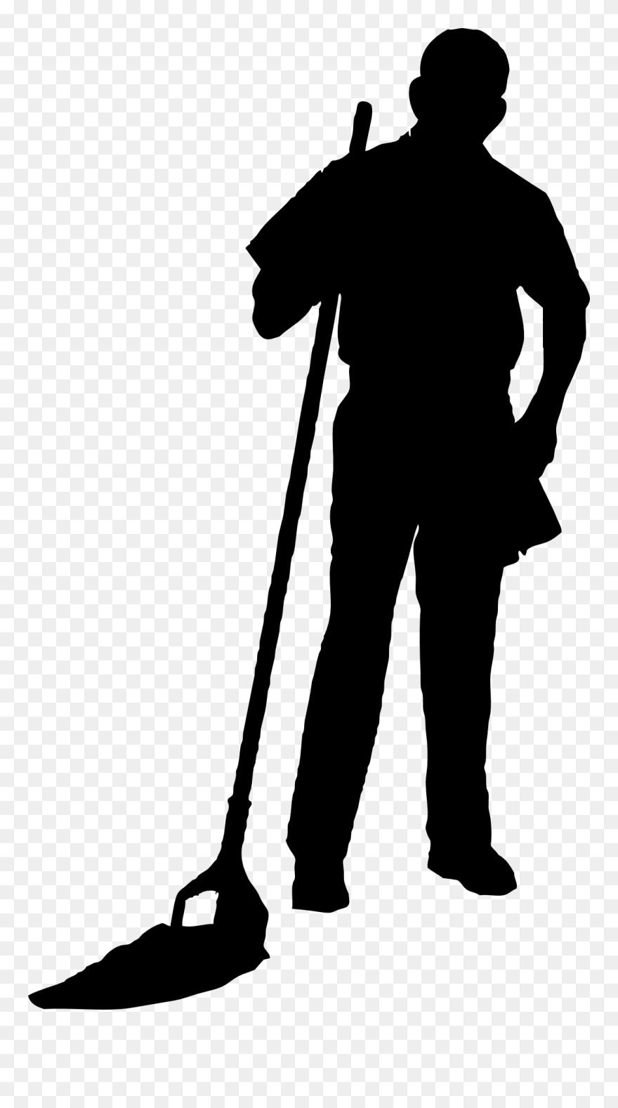 Vacuum Cleaner Cleaning Silhouette - Man Cleaning Clipart - Png Download