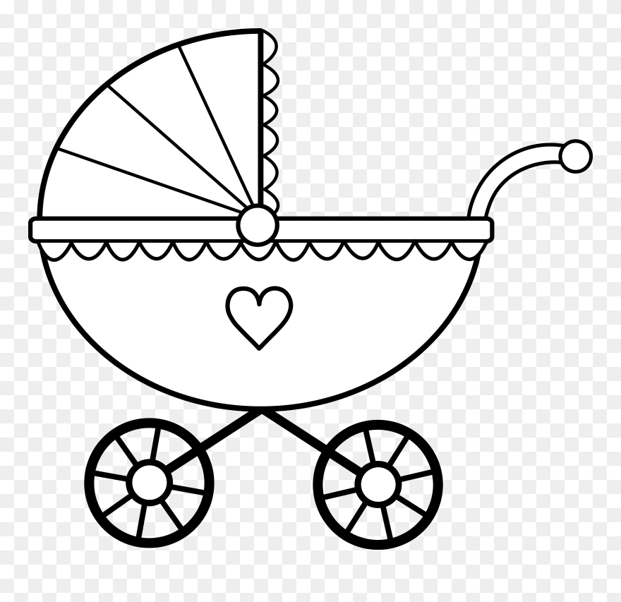 Stroller Draw - Clip Art Baby Carriage - Png Download