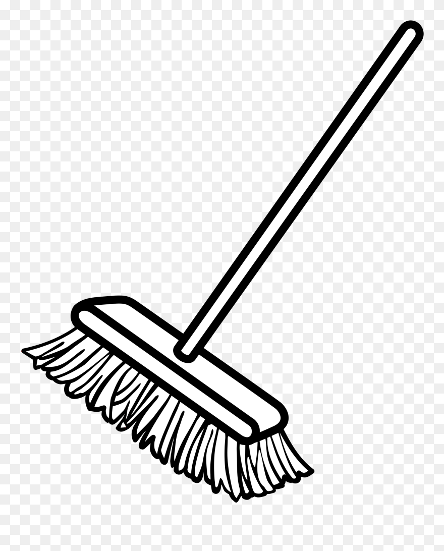 Broom Dustpan Clip Art - Broom Clipart Black And White - Png Download