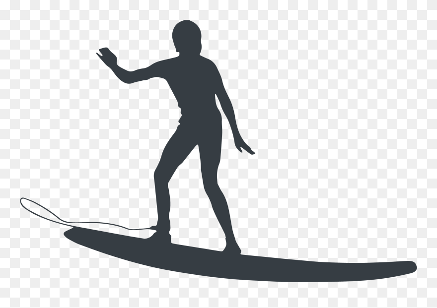 Athlete Silhouette - Surfboard - Portable Network Graphics Clipart