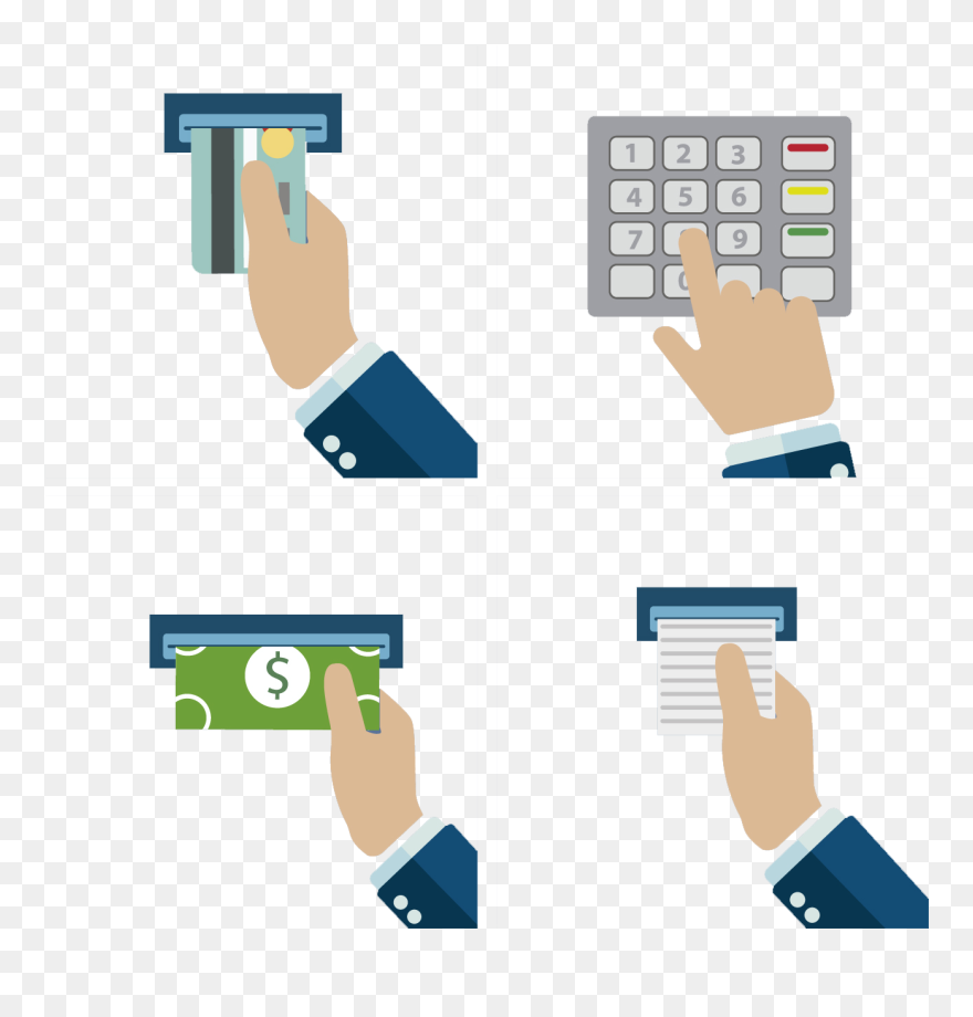 Transparent Withdrawal Clipart - Steps To Withdraw Cash From Atm - Png Download