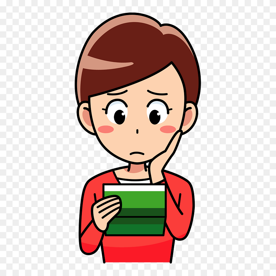 Passbook Bank Woman Clipart - Cartoon Poor - Png Download