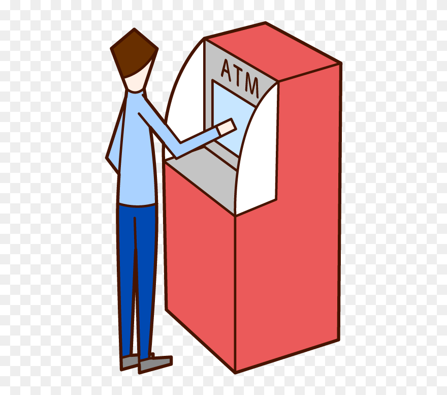 Illustration Of A Man Using An Atm Clipart