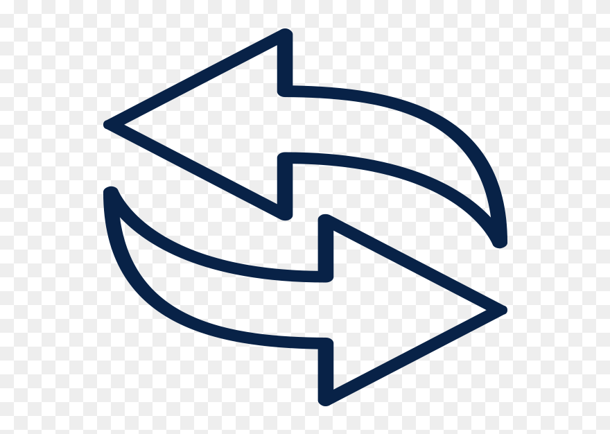 Outline Of Transfer Arrows That Point In Opposite Directions Clipart