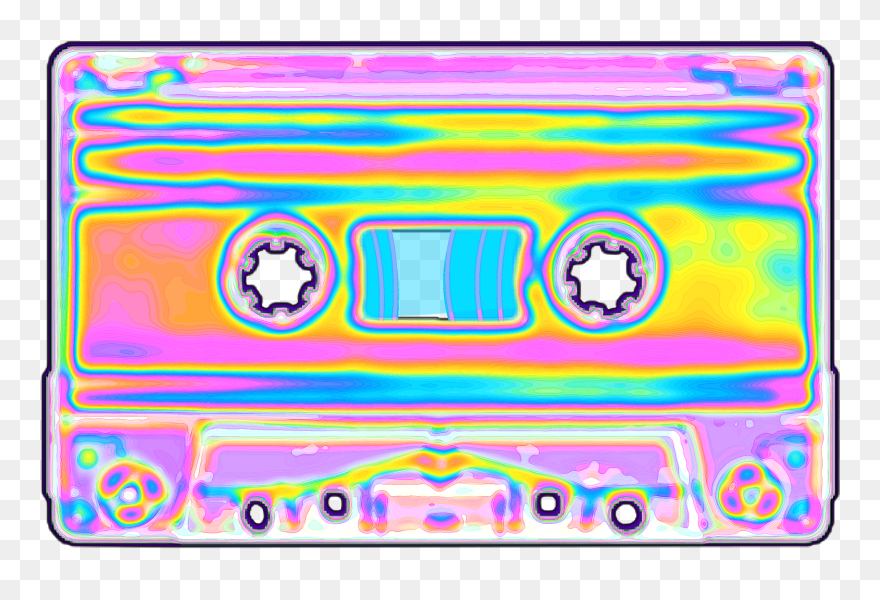 #cassette #tapes #colorful #holographic #pastel #rainbow - Portable Network Graphics Clipart
