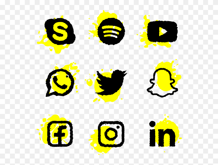 Rustic Social Media Icon Web App Social Media Typewriter Clipart