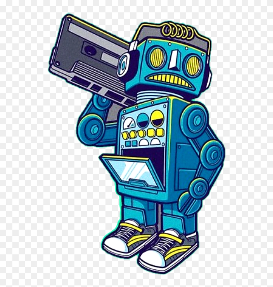 #robot #cassette #tape #80s - Robot Stickers Clipart