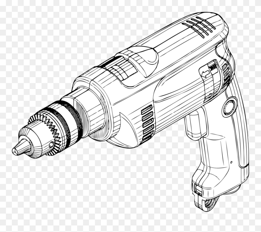 Line Art,angle,weapon - Hand Drill Machine Drawing Clipart