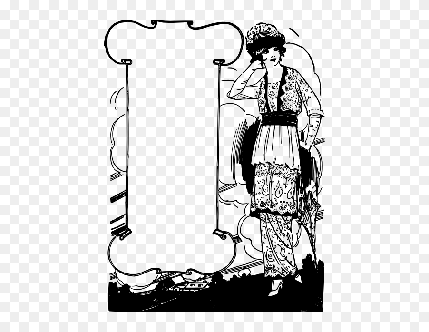 Dress Lady Frame - Illustration Clipart