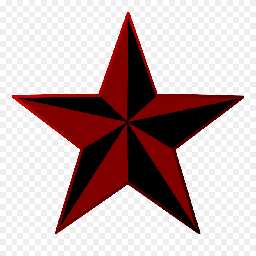 Red, Black, Western, Rock, Star, Punk, Stars, Free - Black Red Star Clipart
