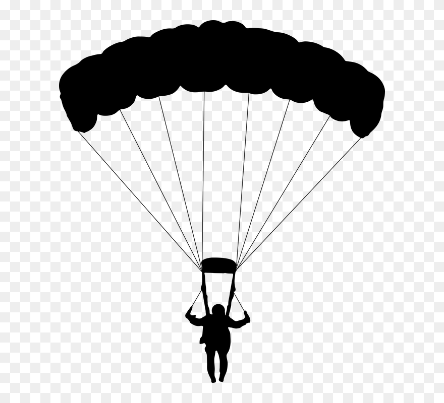 Parachuting Parachute Jumping Clip Art - Parachute Transparent Background - Png Download