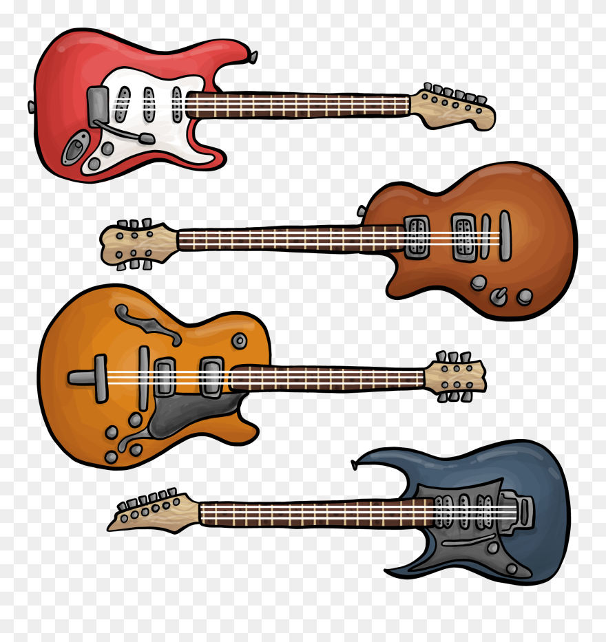 Electric Ukulele Guitar Bass Rock Hand-painted Clipart - Imágenes De Guitarra Fantástica - Png Download