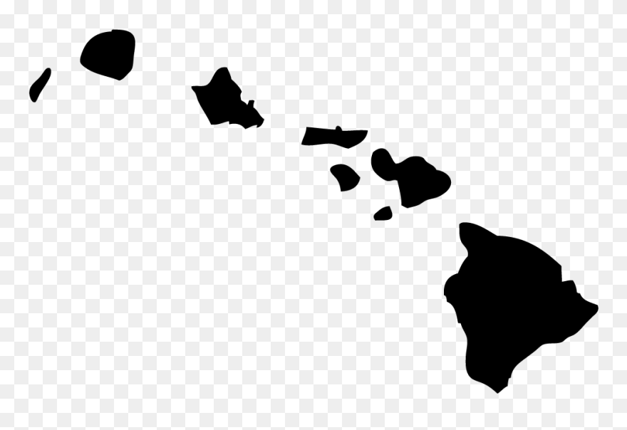 Transparent Island Silhouette Png - Hawaii Map Clipart