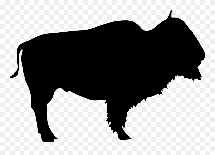 Buffalo Wild Beast Silhouette Svg Png Icon Free Download - Buffalo Silhouette Png Clipart