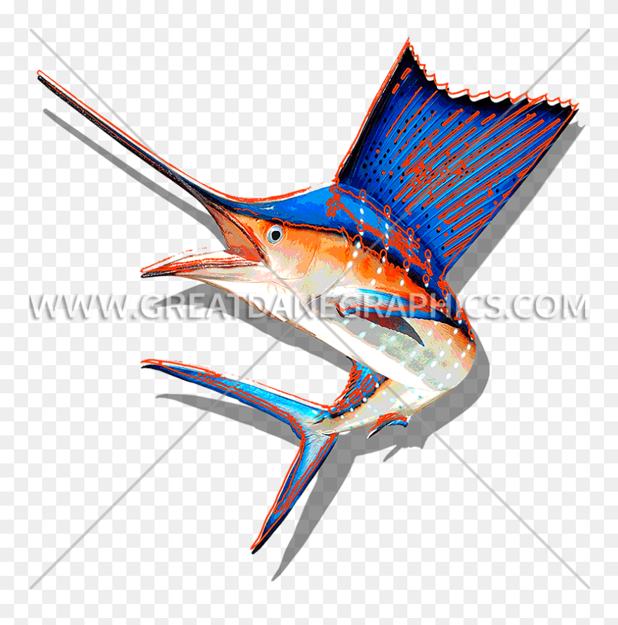Sailfish Clipart Wahoo - Atlantic Blue Marlin - Png Download