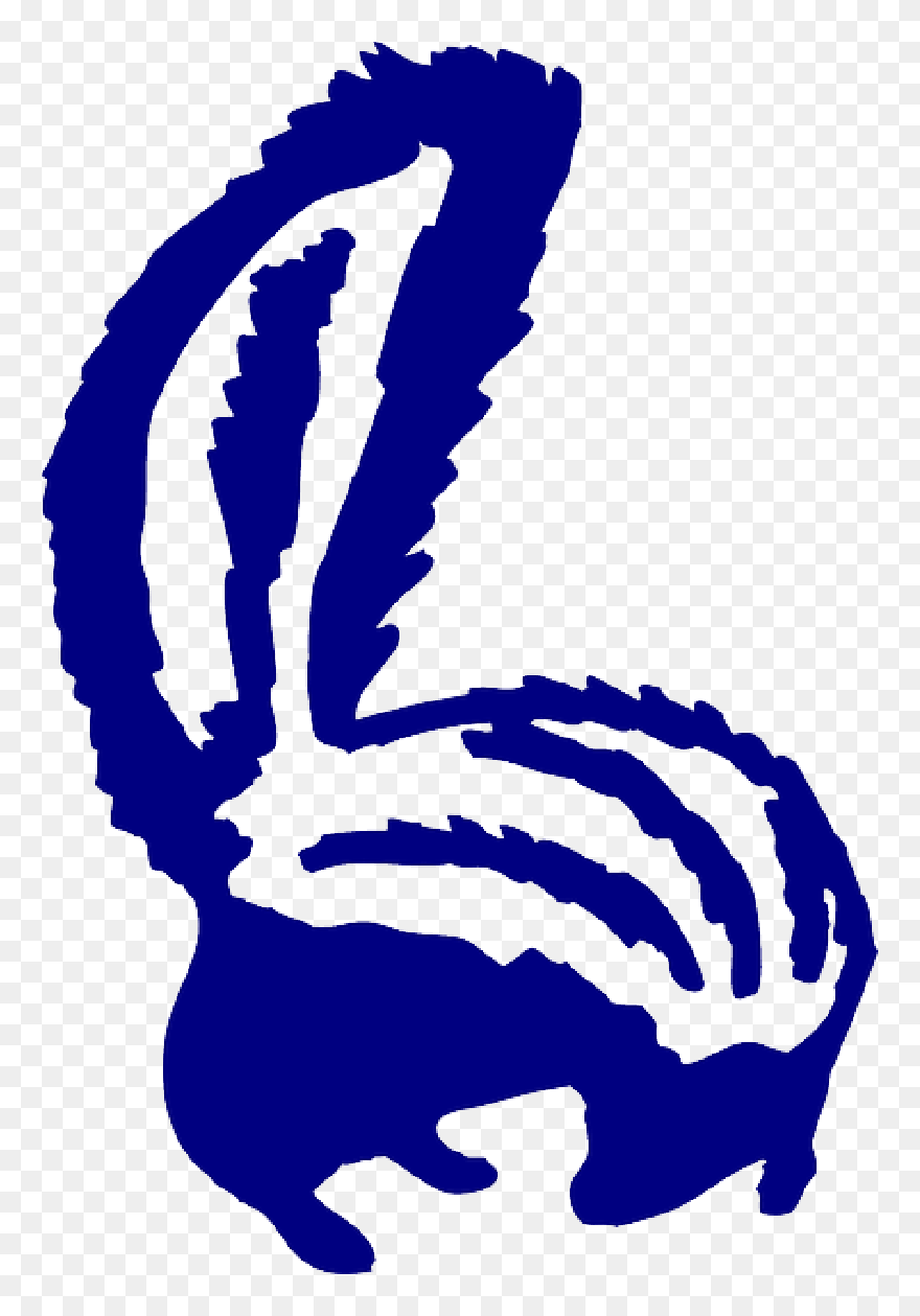 Back, Blue, Silhouette, Color, Looking, Art, Skunk - Blue Skunk Clipart