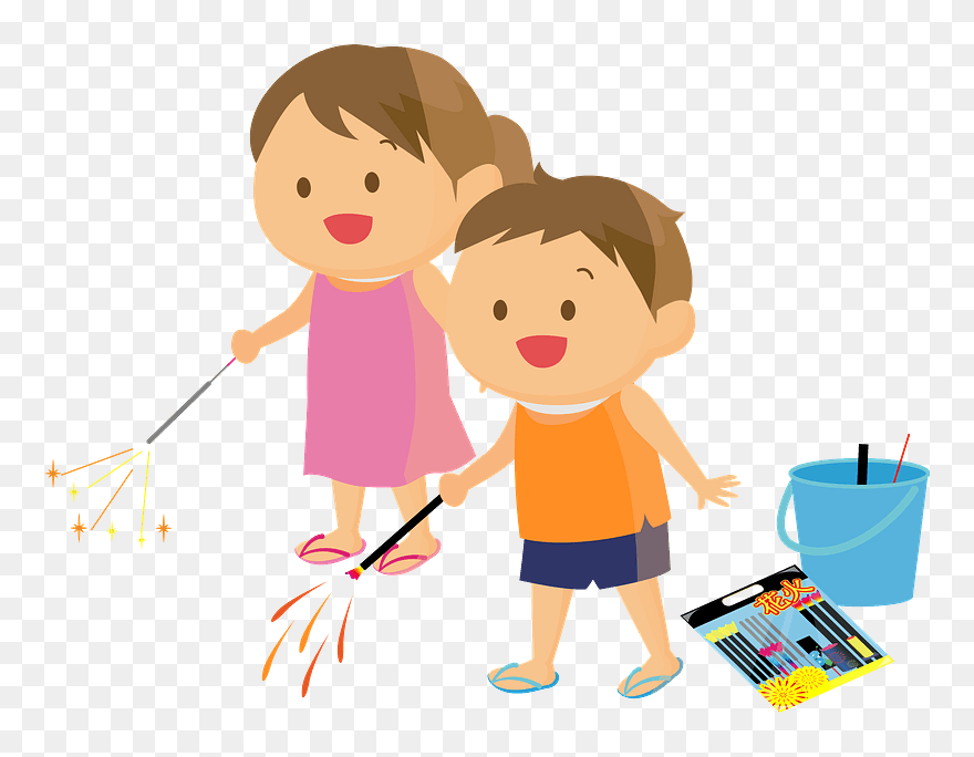 Children Sparkler Clipart - Cartoon - Png Download