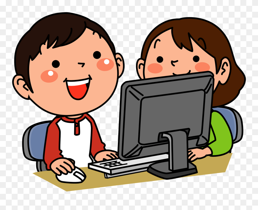 Children Computer Clipart - パソコン で ゲーム を する イラスト - Png Download