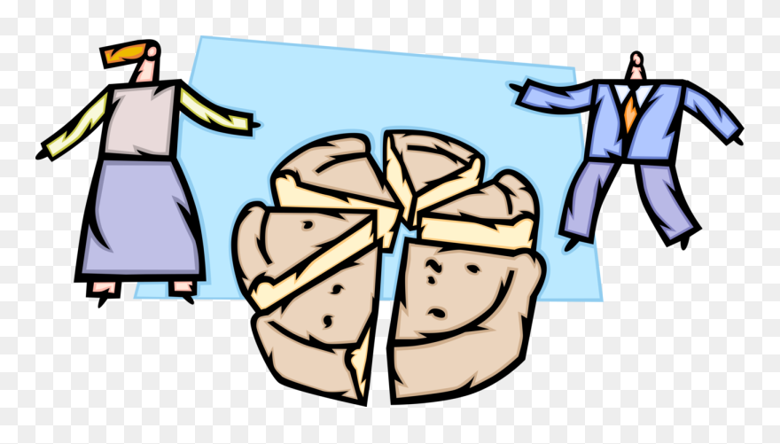 Vector Illustration Of Business Associates Carve Up Clipart
