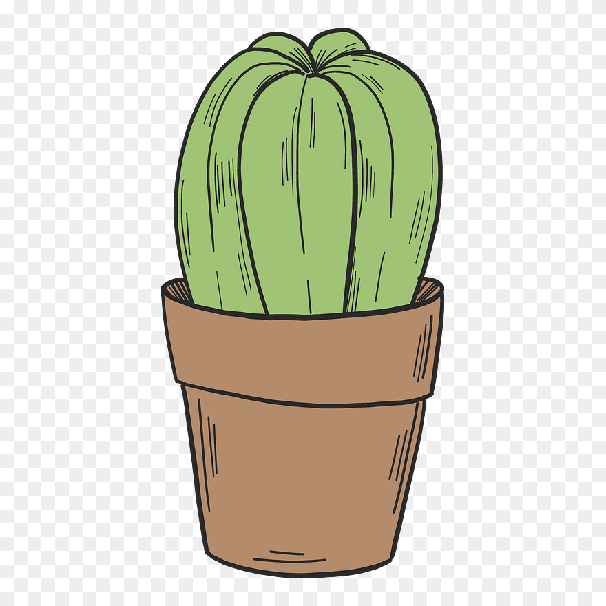 Cactus In A Pot Clipart - Png Download