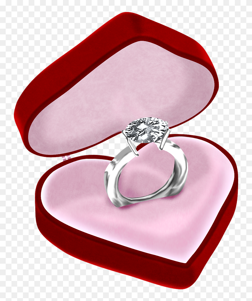 Clipart Library Stock Diamond Ring In Heart Box Png - Wedding Ring In A Box Transparent Png