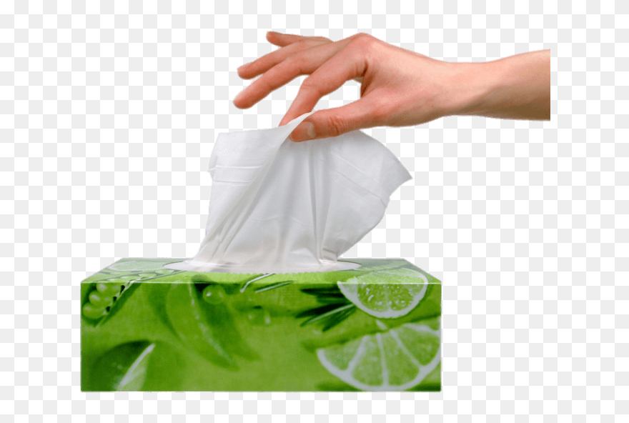 Facial Tissues Hand At Box - Paper Tissue Clipart
