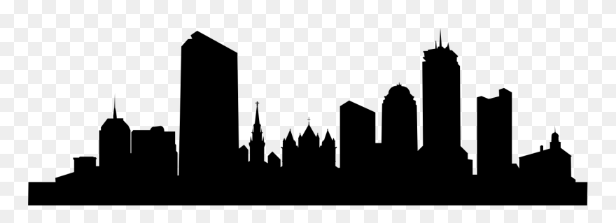 Transparent Chicago Skyline Silhouette Png - Silhouette Boston Skyline Outline Clipart