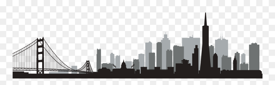 San Francisco Skyline Png - Silhouette San Francisco Skyline Clipart