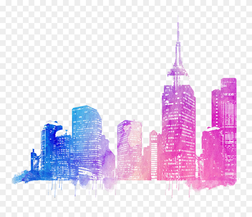 Drawing Cityscape City - City Skyline Png Clipart