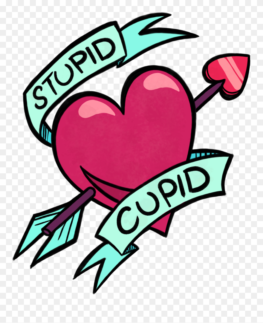 #heart #red #cupid #stupid #blue #pink #love #tatoo Clipart