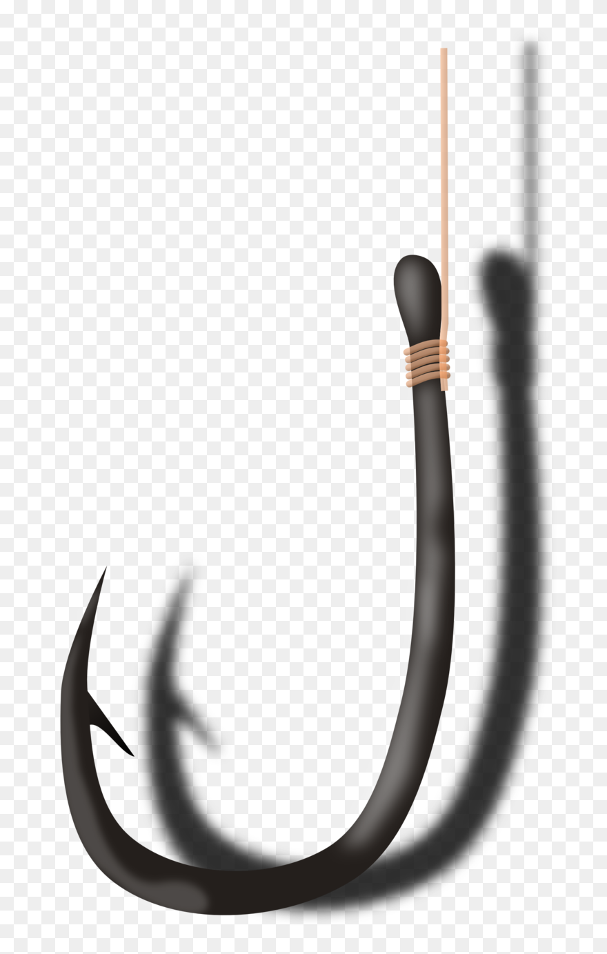 A Black Fishing Hook Connected To A Fishing Line On - Mental Hook Clipart