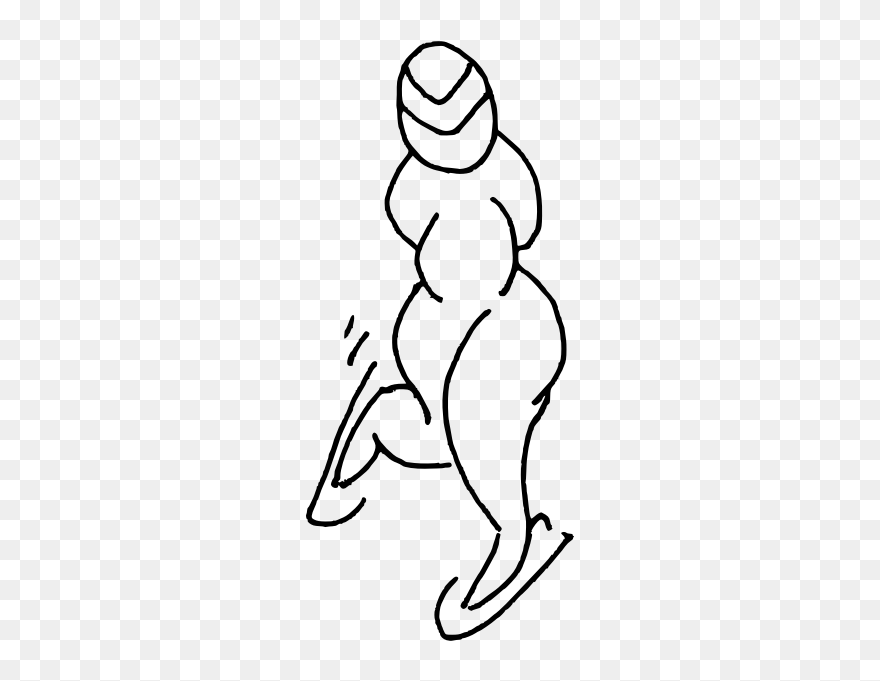 Super Iceskater - Line Art Clipart