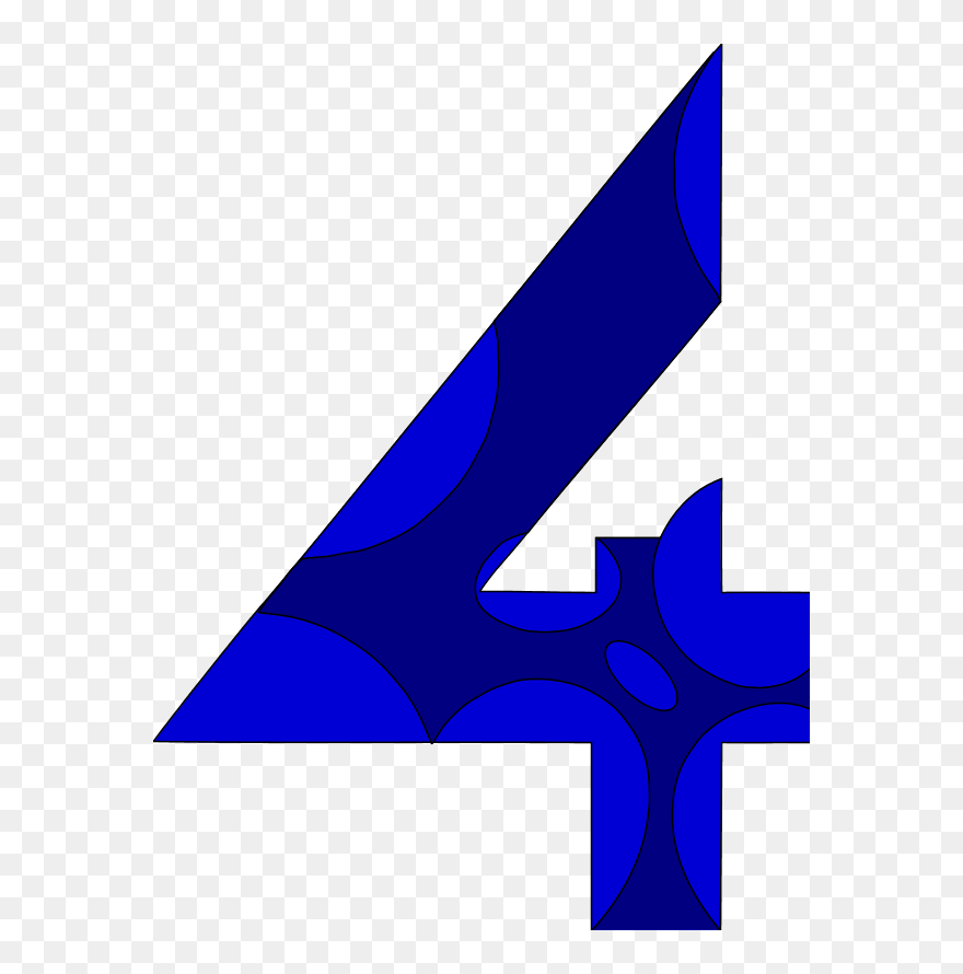 Number 4 Color Blue Clipart