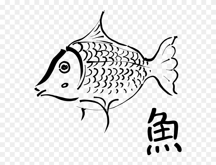 Imaginary Fish Freehand Vector Drawing - Outline Of A Fish Clipart