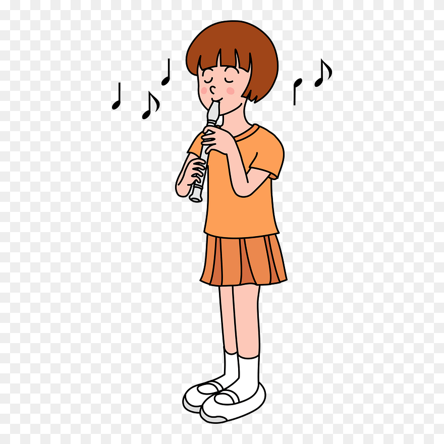 Child Girl Playing Recorder Clipart Play Recorder Clip Art Png Download Pinclipart