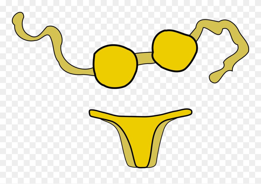 Line Art,area,text - Yellow Bikini Clip Art - Png Download